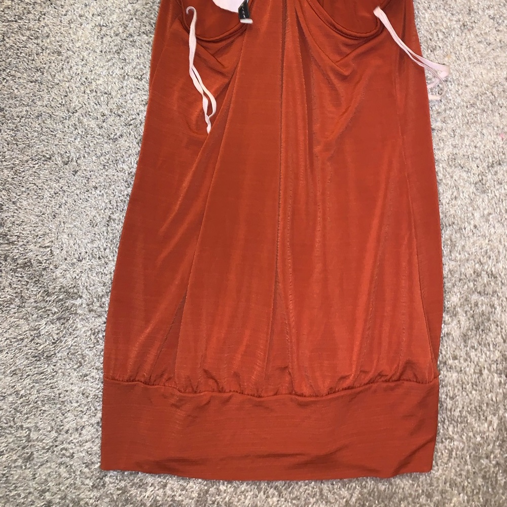 Volce Dark Orange & Brown Balled Blouse size M - Picture 11 of 11